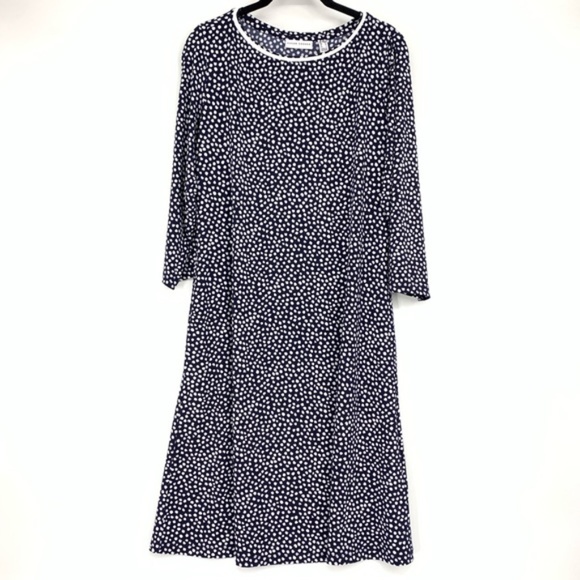 susan graver printed liquid knit elbow sleeve dress